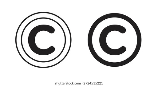 Icono de Derechos de autor en elemento de logotipo abstracto de Diseño gráfico moderno de tendencia plana simple