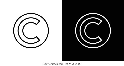 Ícone Copyright. Pictograma mínimo simples. Vetor