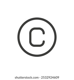 Copyright-Symbol Einfache Kontur, Vektorlogo