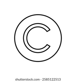 Copyright icon. simple thin line vector icon