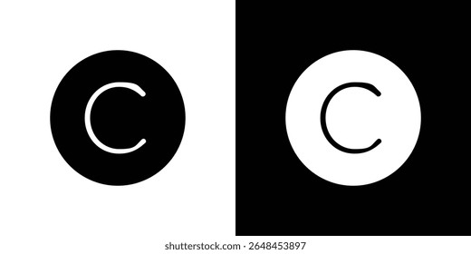 colección de ícono de Derechos de autor. Vector plano ilustración de stock.