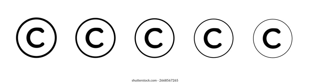 Concepto de símbolo de icono de Derechos de autor para Diseño web. icono de Vector de línea simple. ilustración de logotipo.