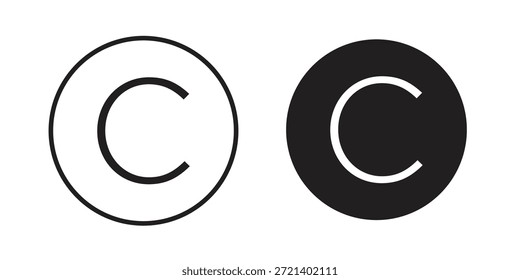Icono de Derechos de autor para la Plantilla. Conjunto de gráficos de Vector de iconos