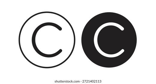 Icono de Derechos de autor para la Plantilla. Conjunto de gráficos de Vector de iconos