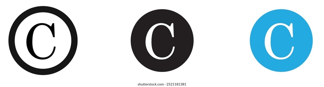 Ilustração de linha fina do ícone Copyright