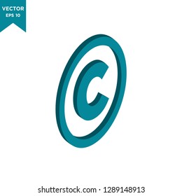 copyright icon in trendy flat style. trademark icon 