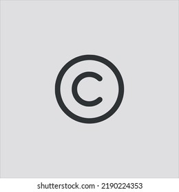 copyright icon vector icon.Editable stroke.linear style sign for use web design and mobile apps,logo.Symbol illustration.Pixel vector graphics - Vector