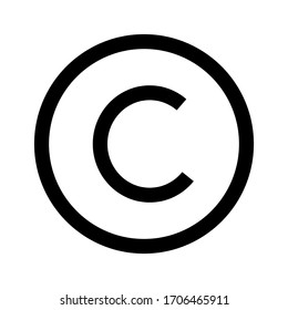 Copyright icon vector illustration flat style isolated on white background.