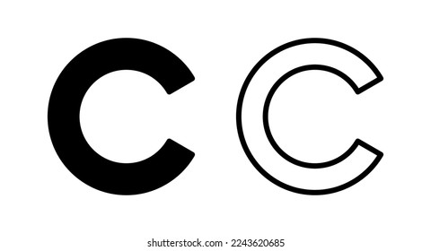 Vektorgrafik von Copyright-Symbolen. Urheberrechtszeichen und -zeichen