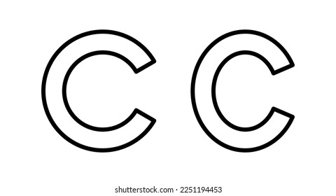 Vektorgrafik von Copyright-Symbolen. Urheberrechtszeichen und -zeichen