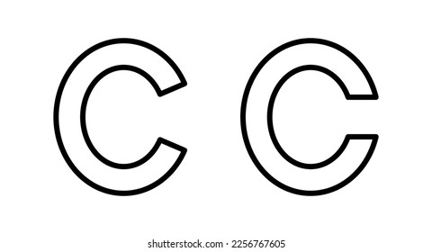 Ilustración vectorial de icono de derechos de autor. signo de copyright y símbolo