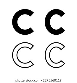 Ilustración vectorial de icono de derechos de autor. signo de copyright y símbolo