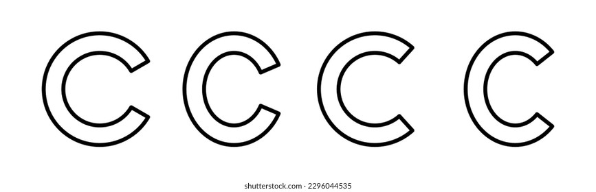 Ilustración vectorial de icono de derechos de autor. signo de copyright y símbolo
