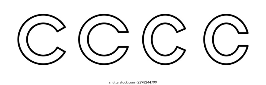 Ilustración vectorial de icono de derechos de autor. signo de copyright y símbolo