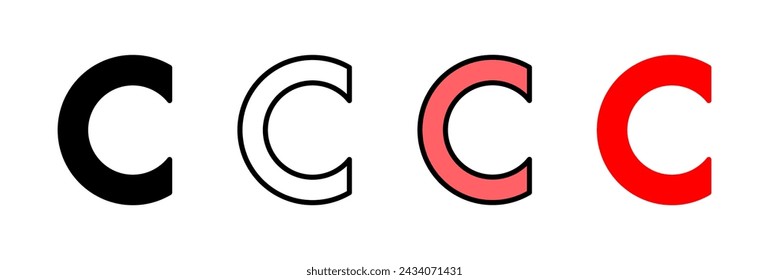 Ilustración vectorial de icono de copyright. símbolo y signo de copyright