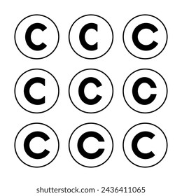 Ilustración vectorial de icono de copyright. símbolo y signo de copyright