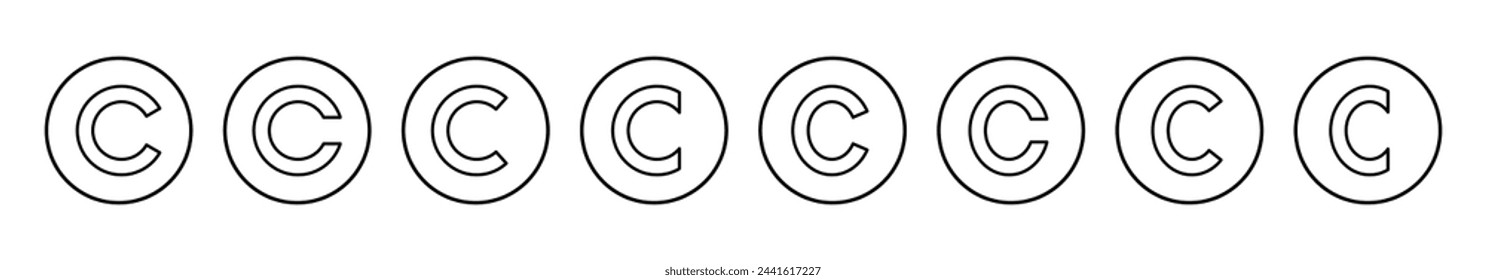Ilustración vectorial de icono de copyright. símbolo y signo de copyright