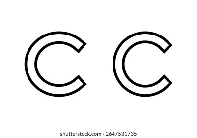 Ilustración vectorial del icono del Derechos de autor. Signo y símbolo del Derechos de autor