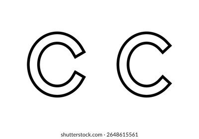 Ilustración vectorial del icono del Derechos de autor. Signo y símbolo del Derechos de autor
