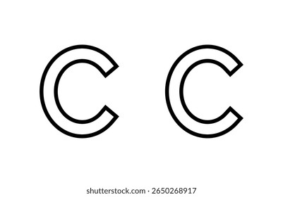 Ilustración vectorial del icono del Derechos de autor. Signo y símbolo del Derechos de autor