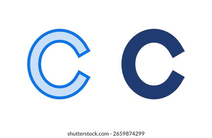 Ilustración vectorial del icono del Derechos de autor. Signo y símbolo del Derechos de autor