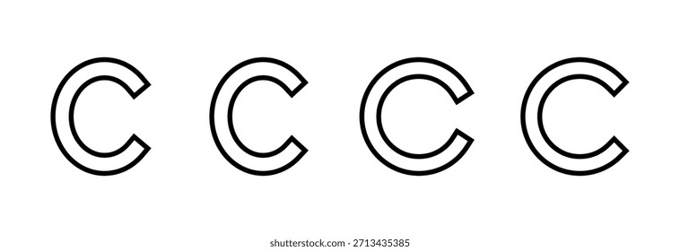 Ilustración vectorial del icono del Derechos de autor. Signo y símbolo del Derechos de autor