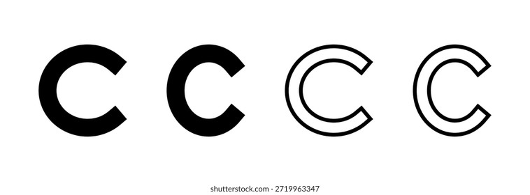 Ilustración vectorial del icono del Derechos de autor. Signo y símbolo del Derechos de autor