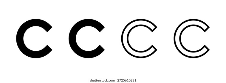 Ilustración vectorial del icono del Derechos de autor. Signo y símbolo del Derechos de autor