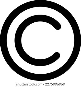 vector de icono de copyright aislado en fondo blanco