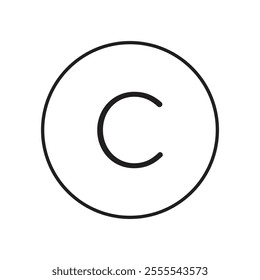 Copyright icon vector isolated on white background.