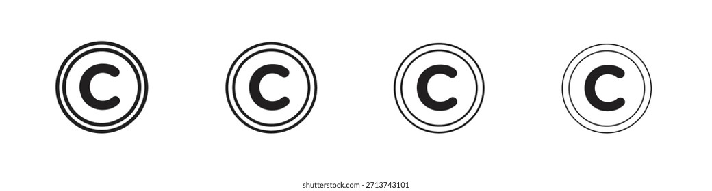 Icono de Derechos de autor. Vector de pictogramas aislados.