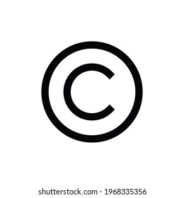 Vector de icono de derechos de autor. Firma de derechos de autor