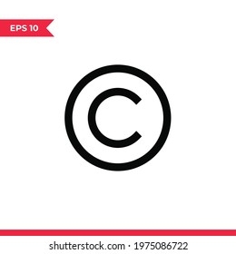 Copyright icon vector. Copyright sign