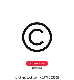 Copyright icon vector. Copyright sign