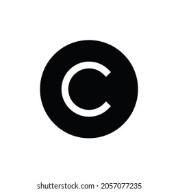 Vector de icono de derechos de autor. Firma de derechos de autor