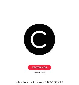 Copyright icon vector. Copyright sign
