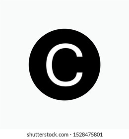 Copyright Icon - Vector, Sign and Symbol for Design, Presentation, Website or Apps Elements.