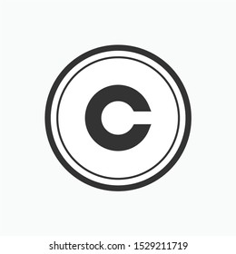 Copyright Icon - Vector, Sign and Symbol for Design, Presentation, Website or Apps Elements.