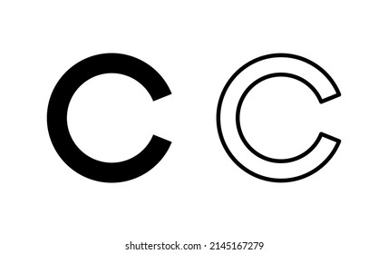 Vector de icono de derechos de autor. signo de copyright y símbolo