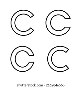 Vector de icono de derechos de autor. signo de copyright y símbolo