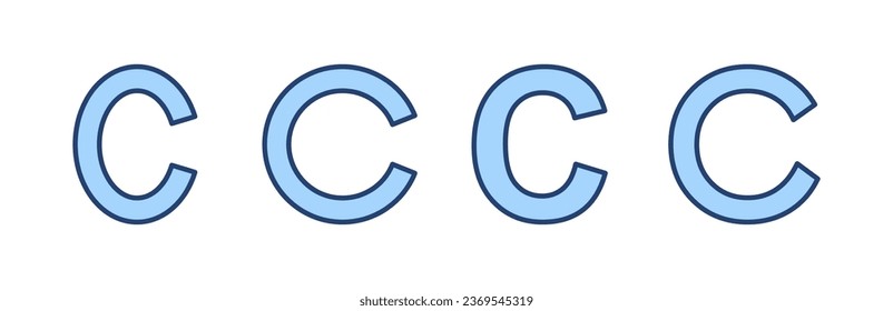 Vector de icono de derechos de autor. signo de copyright y símbolo