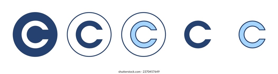 Vector de icono de derechos de autor. signo de copyright y símbolo