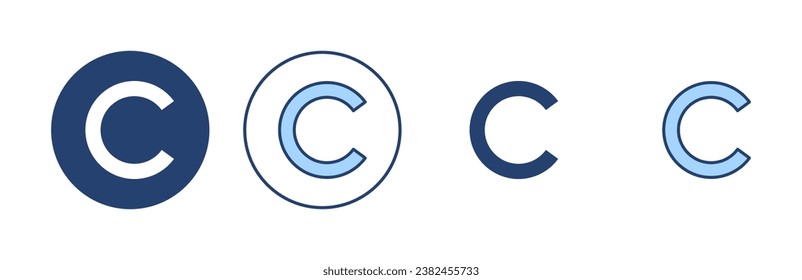 Vector de icono de derechos de autor. signo de copyright y símbolo