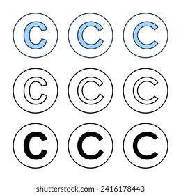 Copyright icon vector. copyright sign and symbol