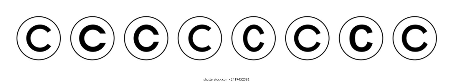 Copyright icon vector. copyright sign and symbol