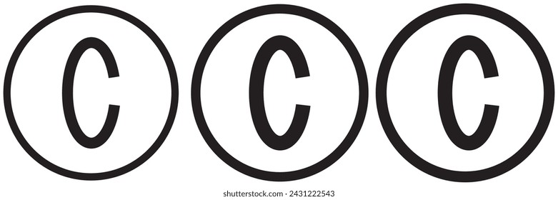  Copyright icon vector. copyright sign and symbol