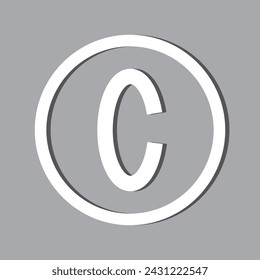  Copyright icon vector. copyright sign and symbol