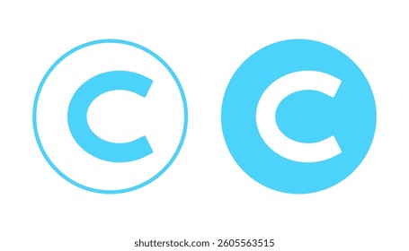 Copyright icon vector. copyright sign and symbol
