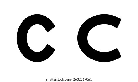 Vector del icono del Derechos de autor. Signo y símbolo del Derechos de autor