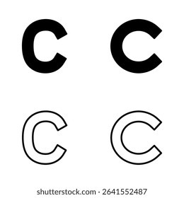 Copyright icon vector. copyright sign and symbol